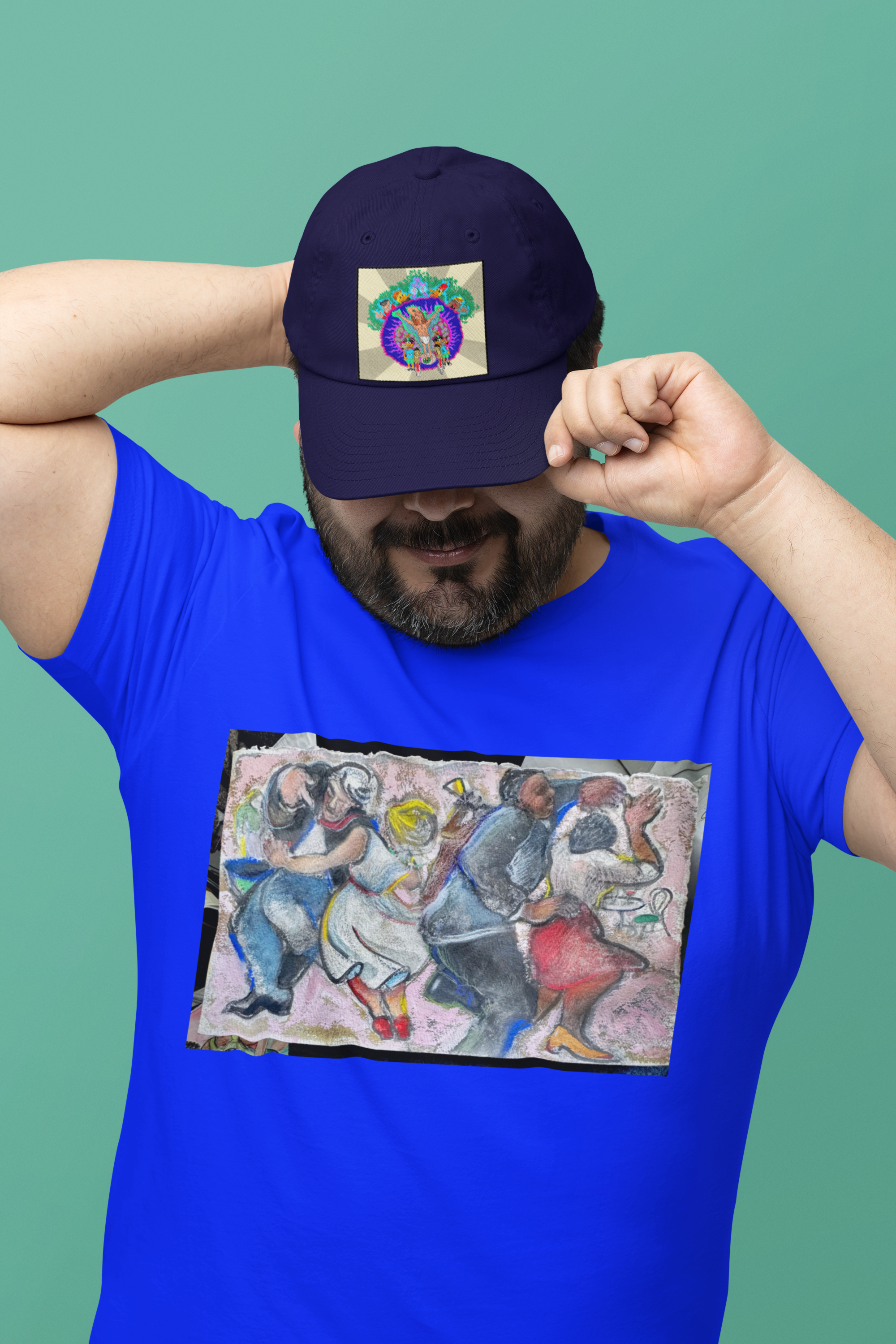 Unisex Tee - Royal Blue  - with Jitterbug Jazz Party design