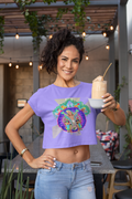 Crop Tee with Cap Sleeves, Summer of Love 2.0 Surfer Design
