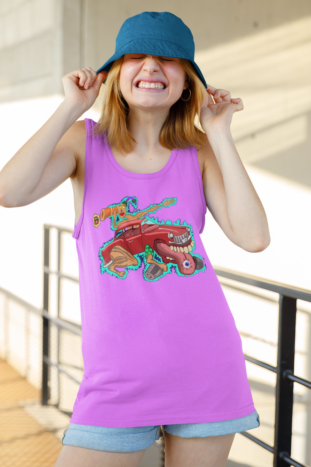 Long tank cover-up - Summer Love 2.0 - Pink